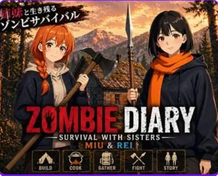 【PC/生肉/日式/SLG游戏/1.40G】僵尸日记：与美羽&玲两姐妹的末日求生 （Zombie Diary Survival with Sisters Miu & Rei）Ver1.02 生肉版+日式SLG游戏+1.40G-ACG家园网